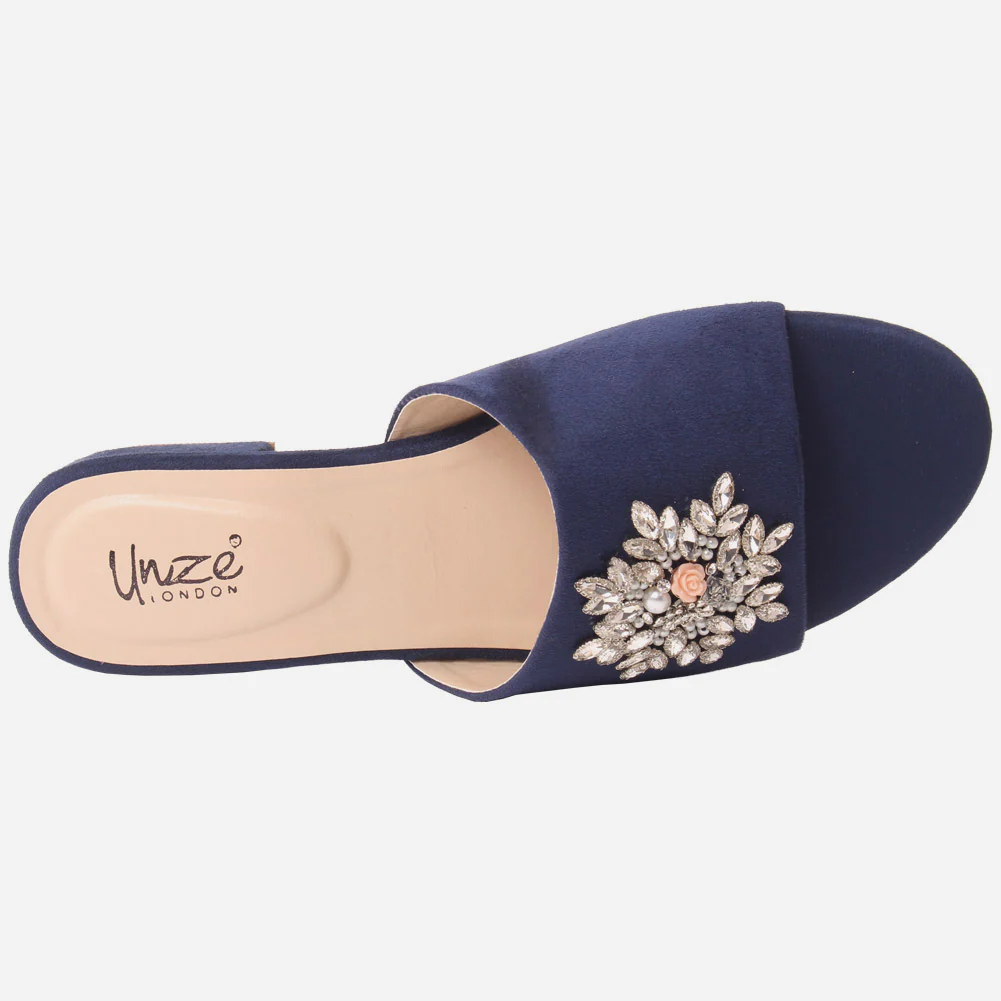 Women "ATURA" Slip On Diamante Slippers - Image 4