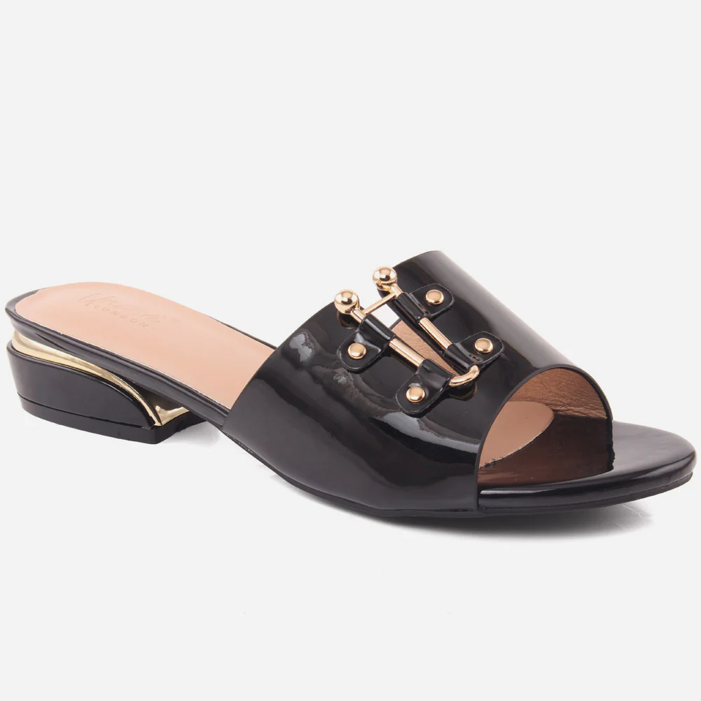 Women "CARLA" Classic Block Heel Slippers