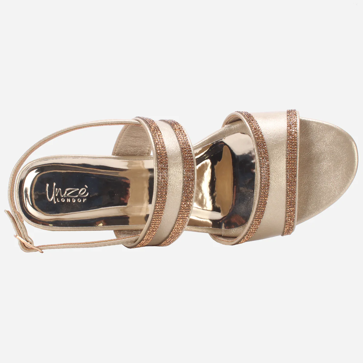 Women "CHAPIN" Shimmery Open Toe Sandals - Image 4