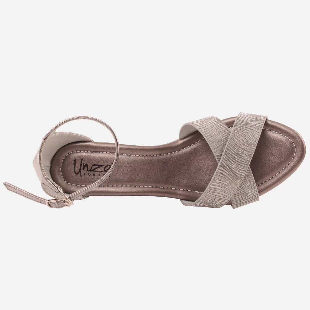 Women "DEBRA" Glossy Crossover Straps Sandals - Image 4