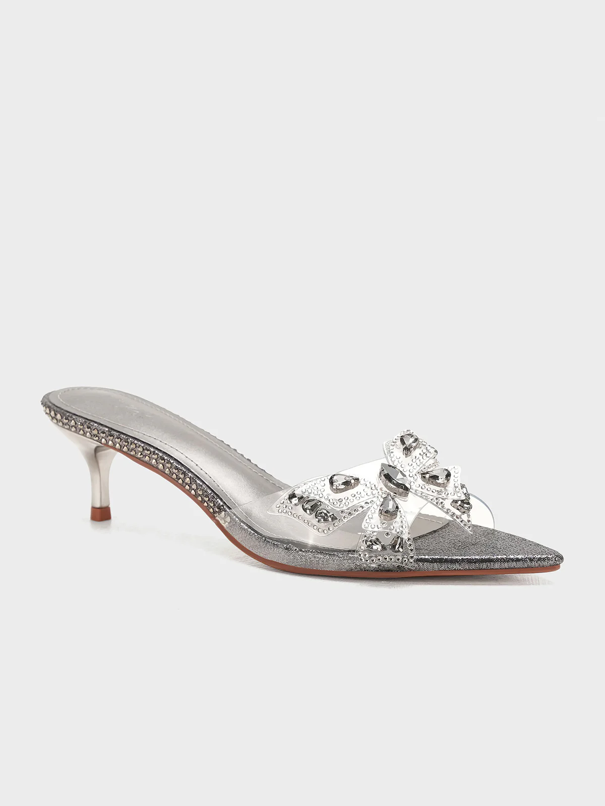 Women "ETTORE" Low Heel Transparent Sandals - Image 2