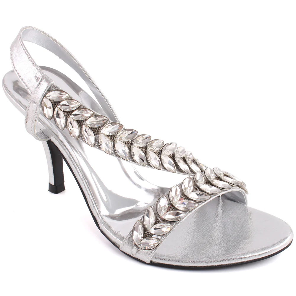 Women “HAZEL” Open Toe Cross Over Sling Back Strap Stiletto Sandals