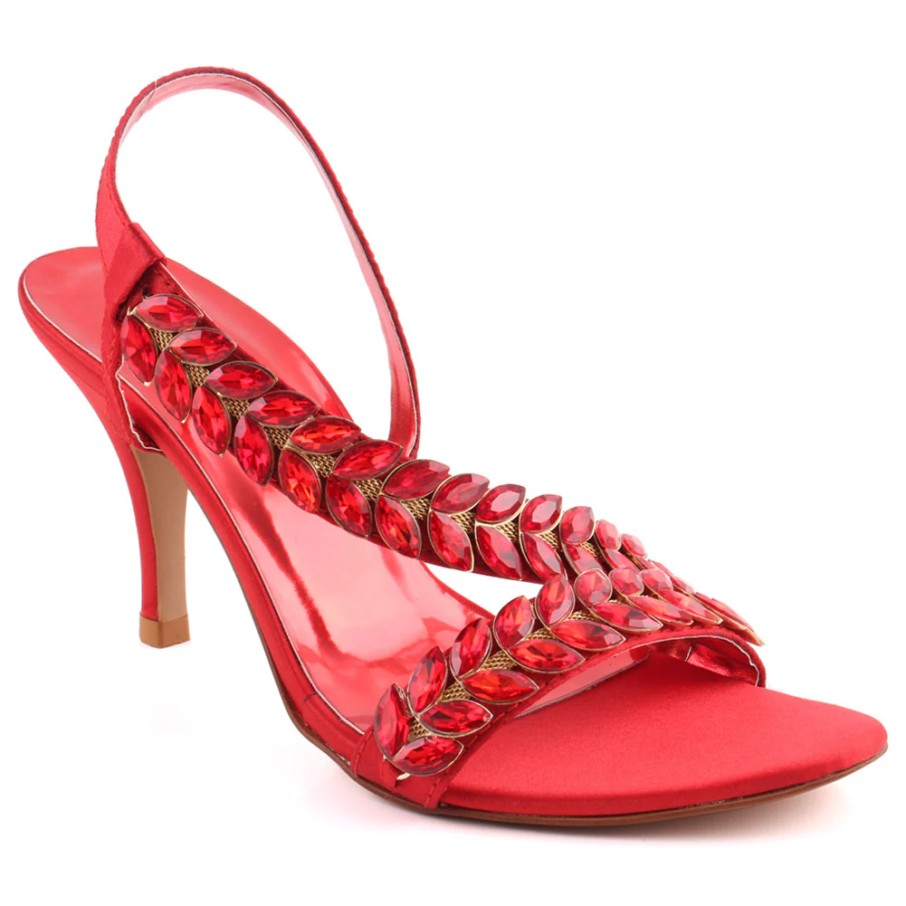 Women “HAZEL” Open Toe Cross Over Sling Back Strap Stiletto Sandals