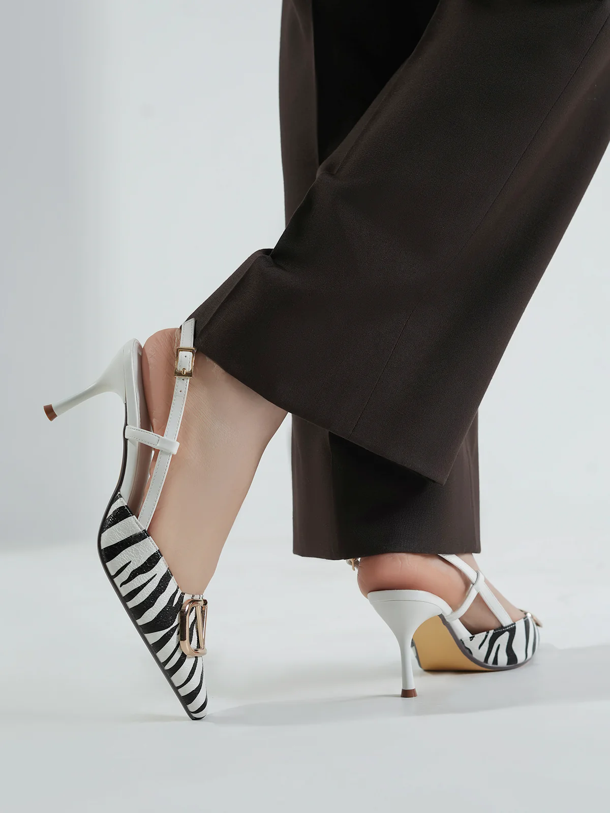 Women "HILLARY" Pointed Toe Buckle Sandals - Image 10
