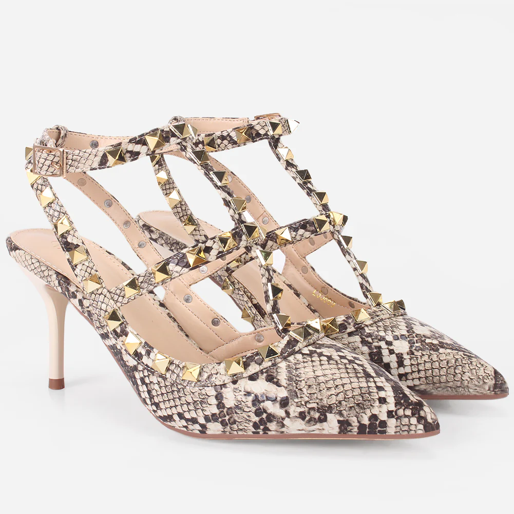 Women "JARNE" Studded Stiletto Sandals - Image 2