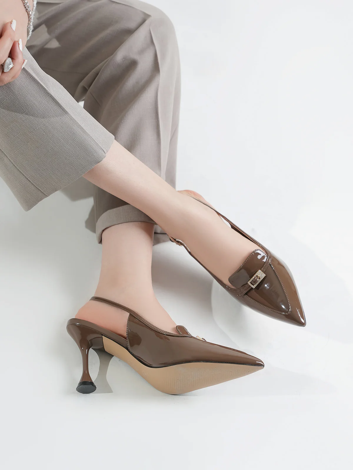 Women "KOALA" Pointed Toe Buckle Sandals - Image 13