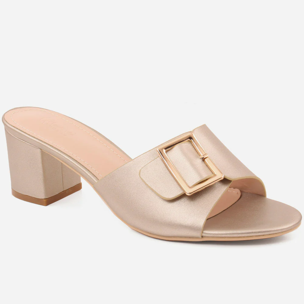 Women "KRISTA" Plain Textile Open Toe Slip On Sandals