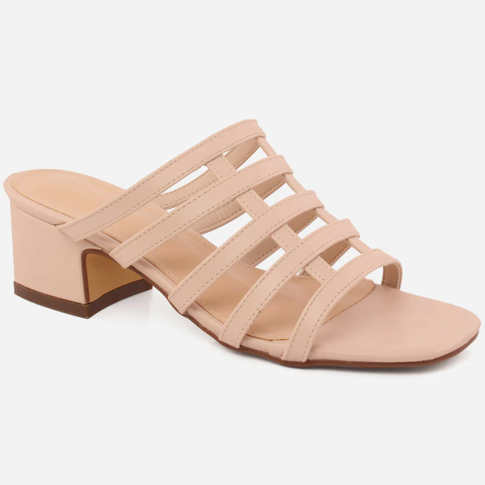 WOMEN "Lian" BLOCK HIGH HEEL SLIP ON SANDALS