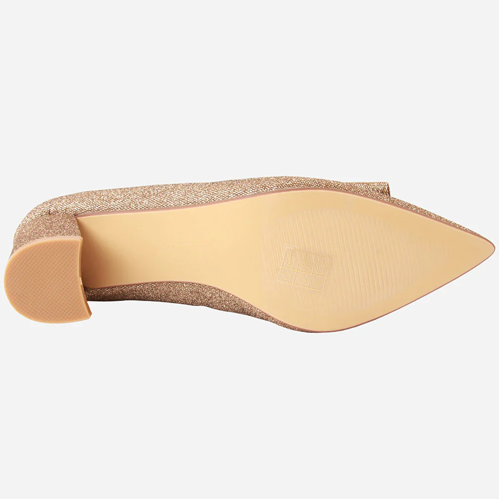 Women "MARAMA" Block Heel Pointed Toe Court Shoes - Image 5