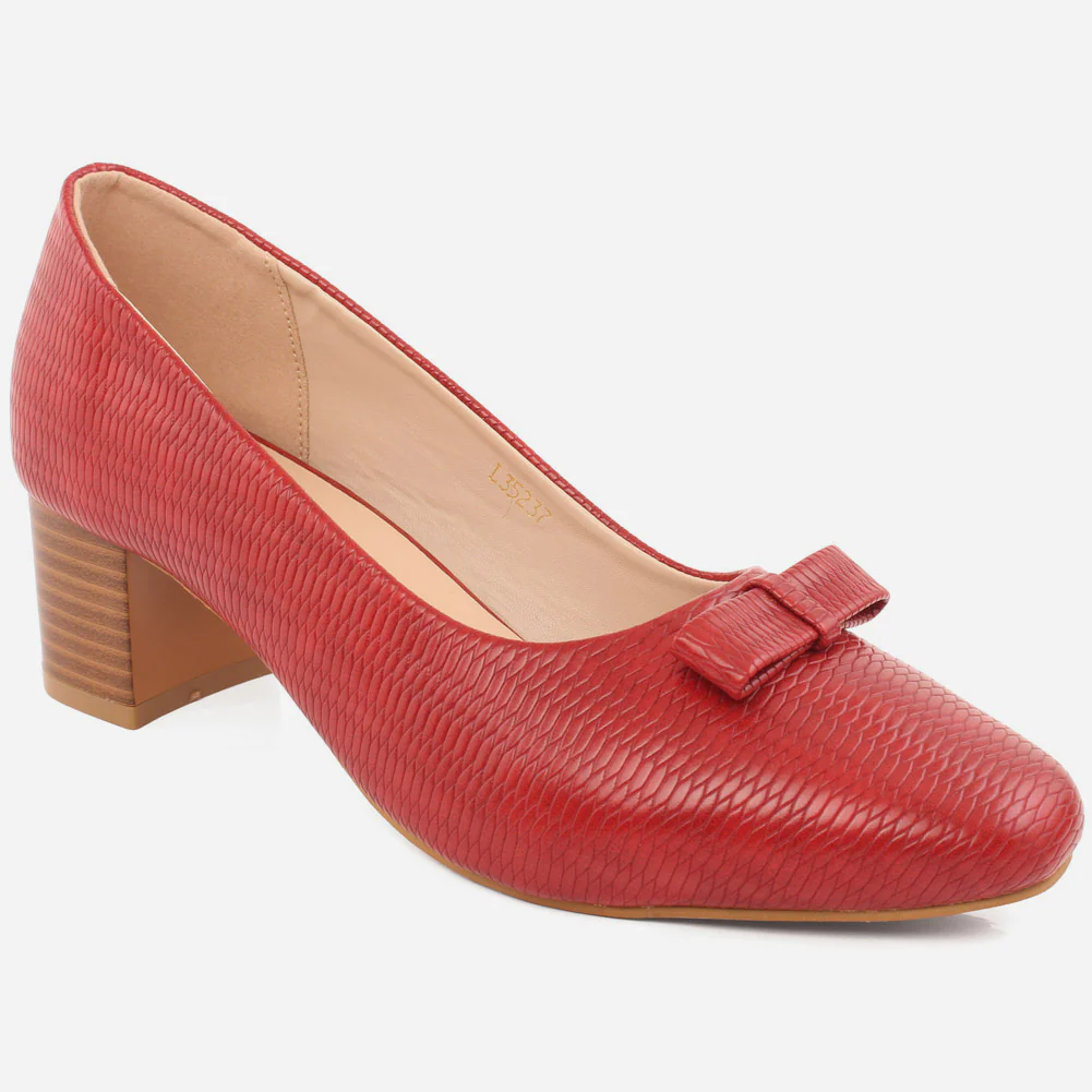 Women "Maureen" Block Heel Court Shoes