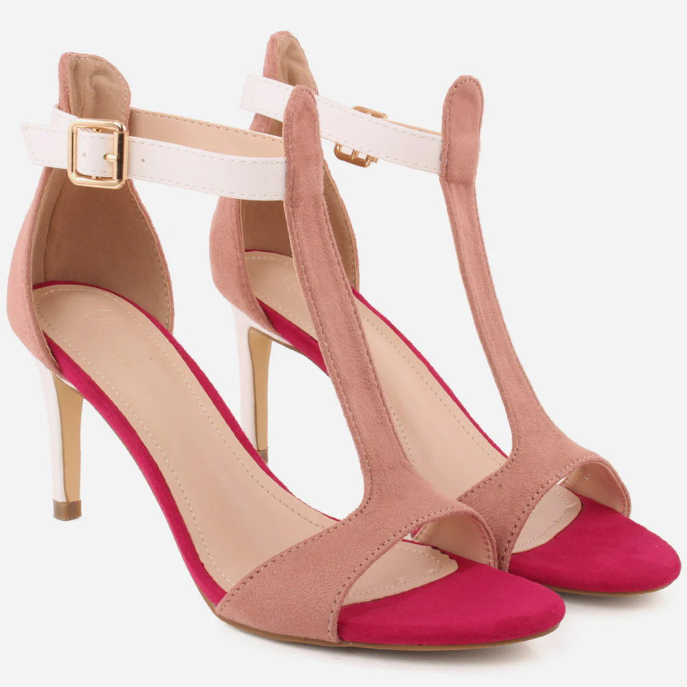 Women "ESTELA" T-Strap Open Toe Stiletto Heel Sandals - Image 2