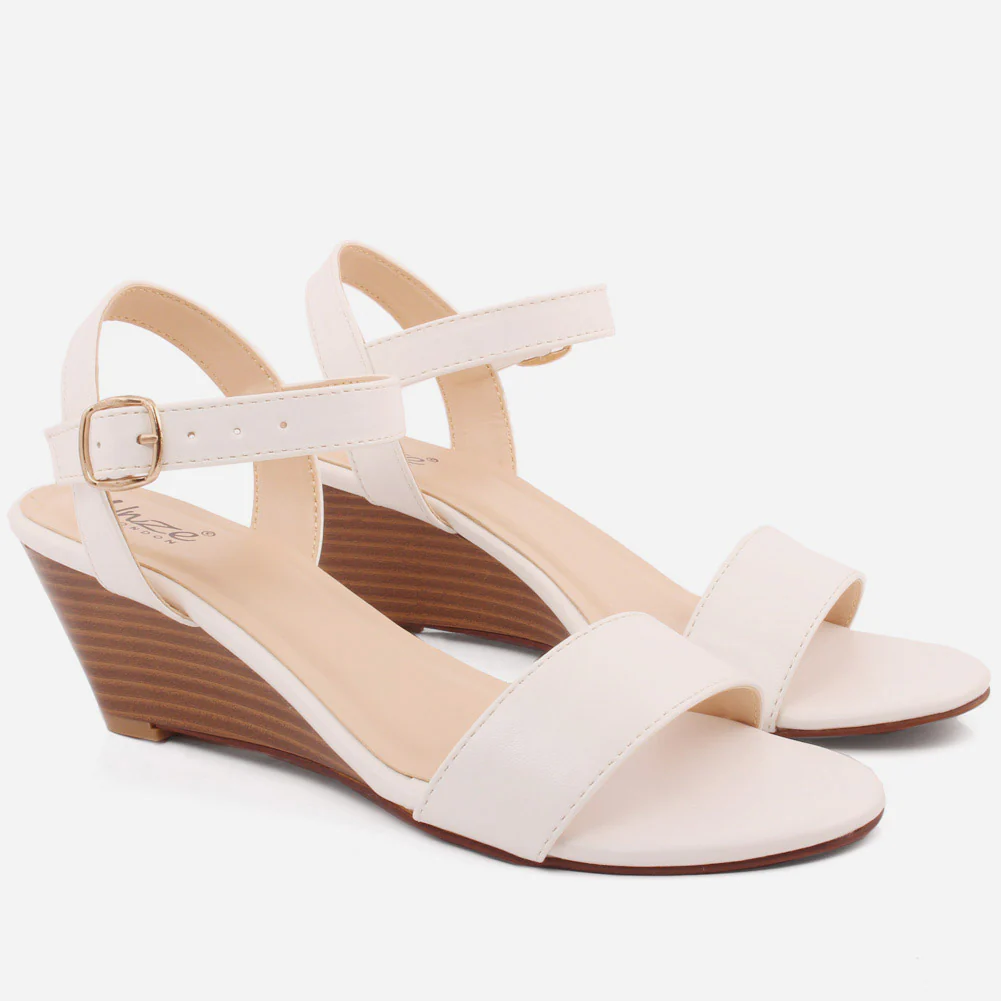 WOMEN "NANA" MATT BUCKLE WEDGE SANDALS - Image 2