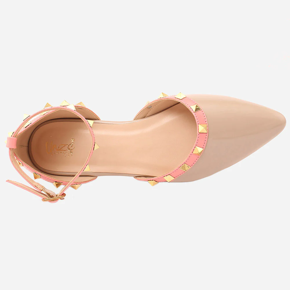 Women "REVONA" Low Ankle Strap Flats Shoes - Image 4