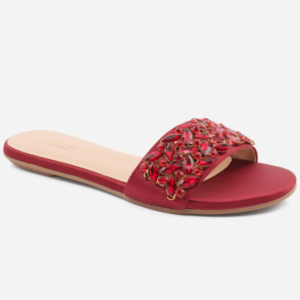 WOMEN "ROSALIND" CRYSTAL JEWEL SLIP ON SLIPPERS