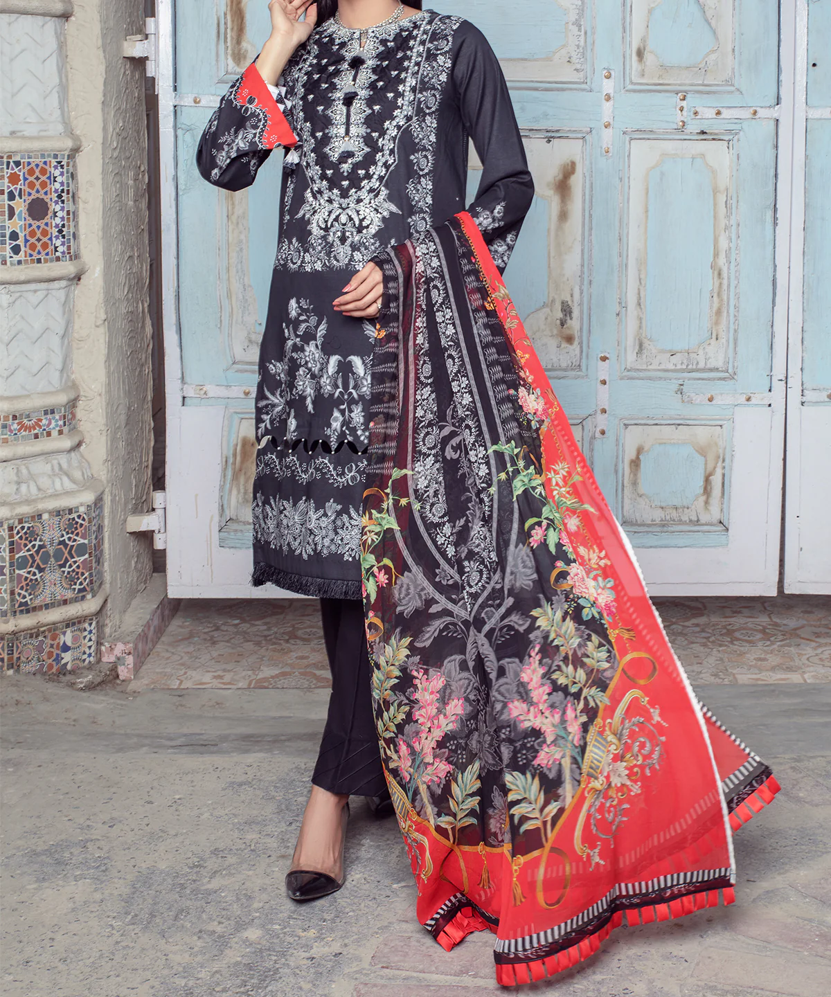 Women "SIERA" Digital Printed 3 Piece Summer Suit