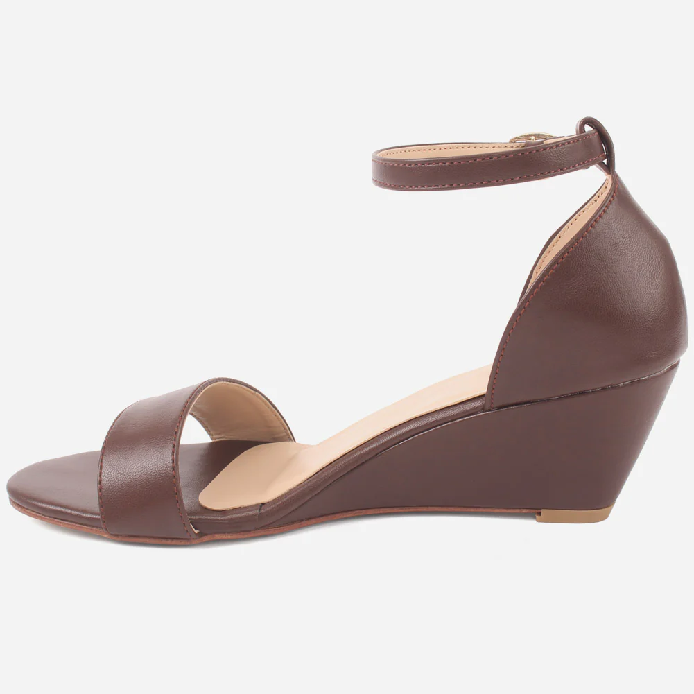 Women "Simone" evening Matt shiny wedge heel sandal - Image 3