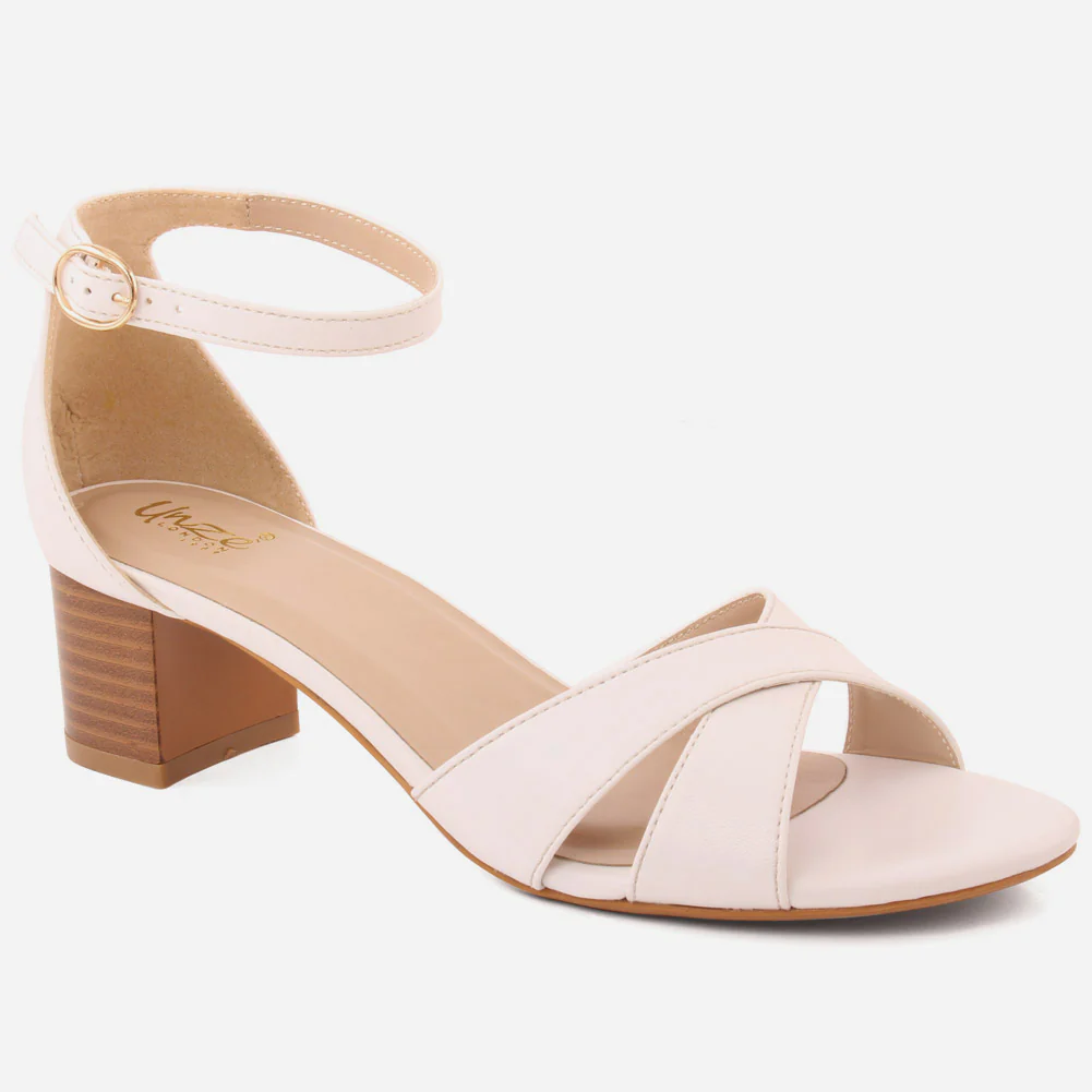 Women"Rosa" versatile wood look block heel sandals