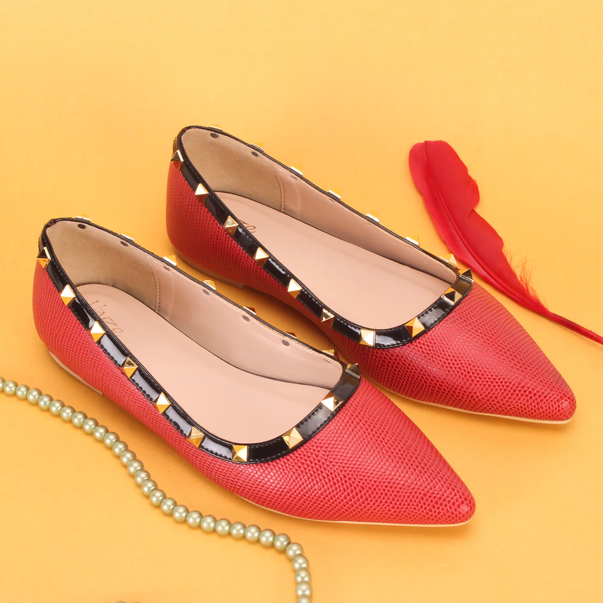 Womens "ADELAIDA "Pointed Adorned Flat Shoes - Image 6