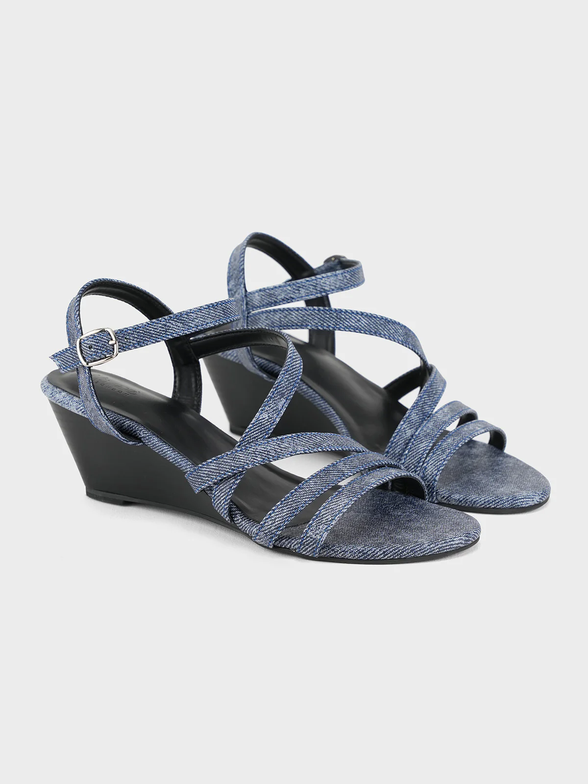 Womens "AKERA" Crossover Wedge Sandals - Image 2