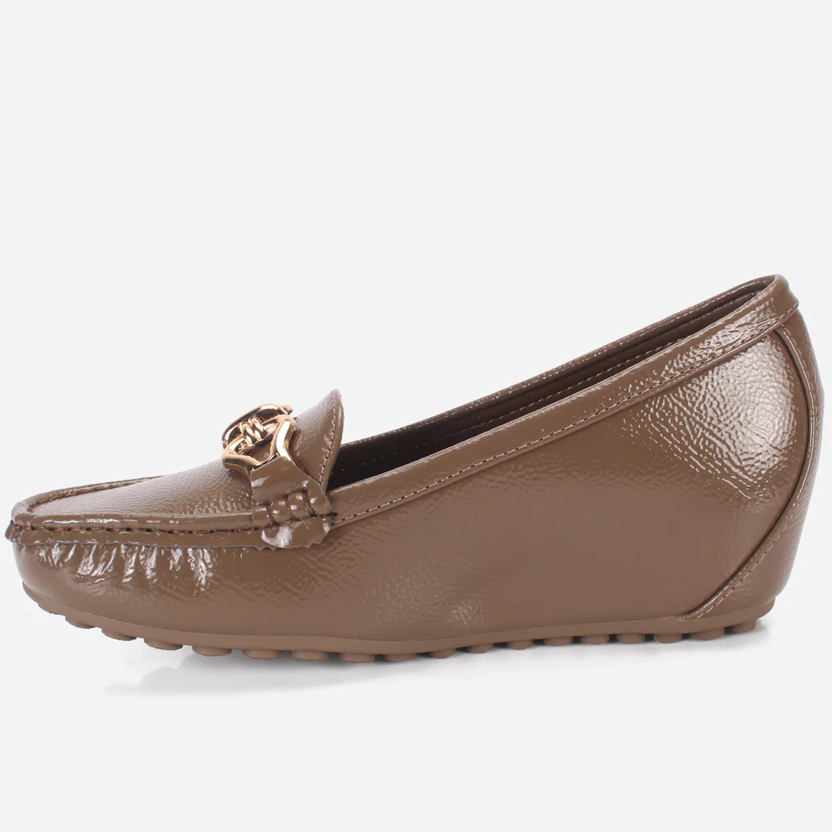 Womens "ALORA" High Wedge Comfy Moccasins - Image 3