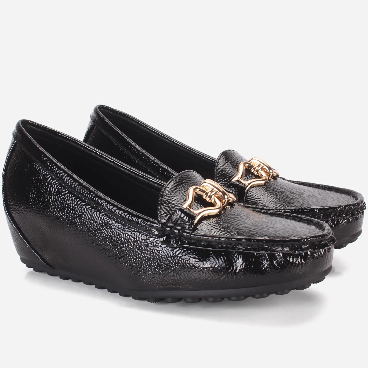 Womens "ALORA" High Wedge Comfy Moccasins - Image 2