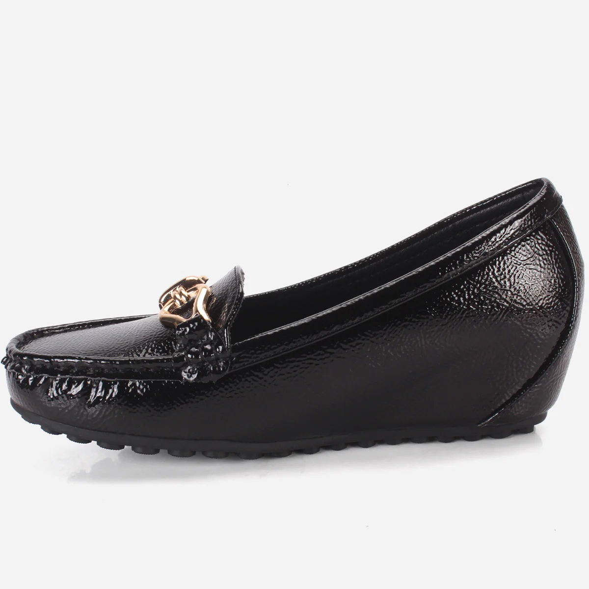 Womens "ALORA" High Wedge Comfy Moccasins - Image 3