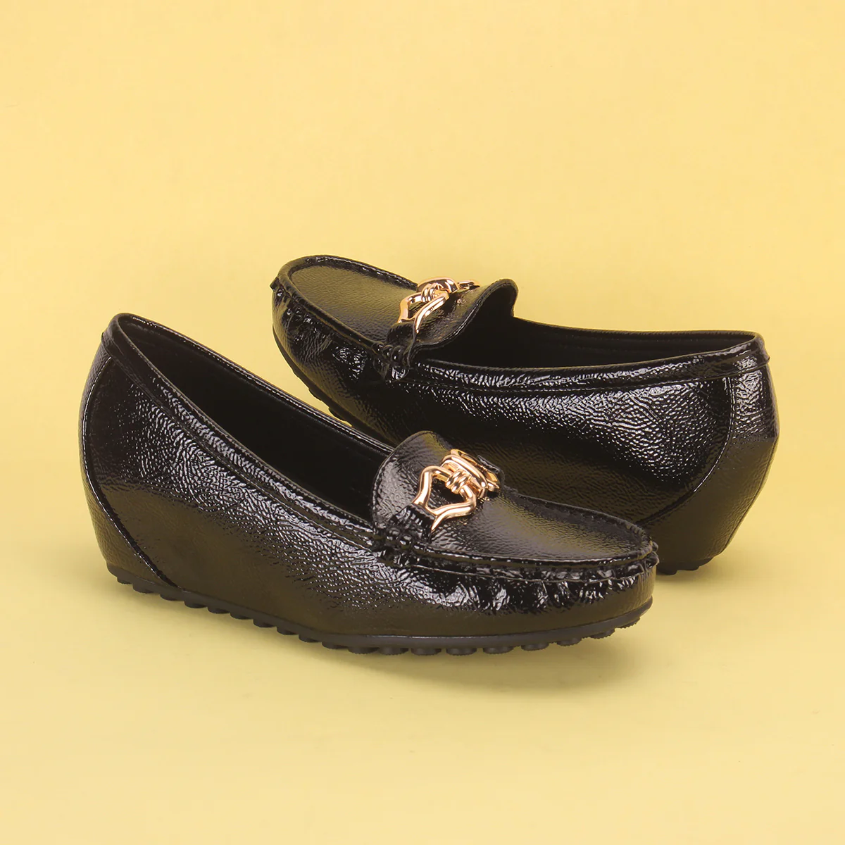 Womens "ALORA" High Wedge Comfy Moccasins - Image 6
