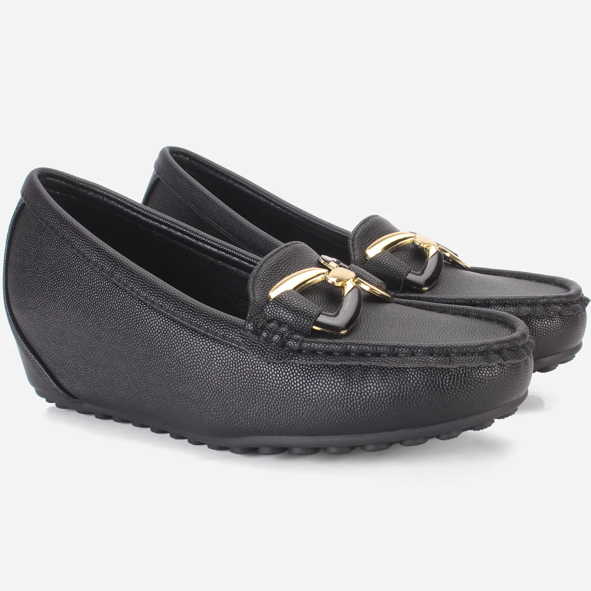 Womens "AMIYA" High Wedge Comfy Moccasins - Image 2