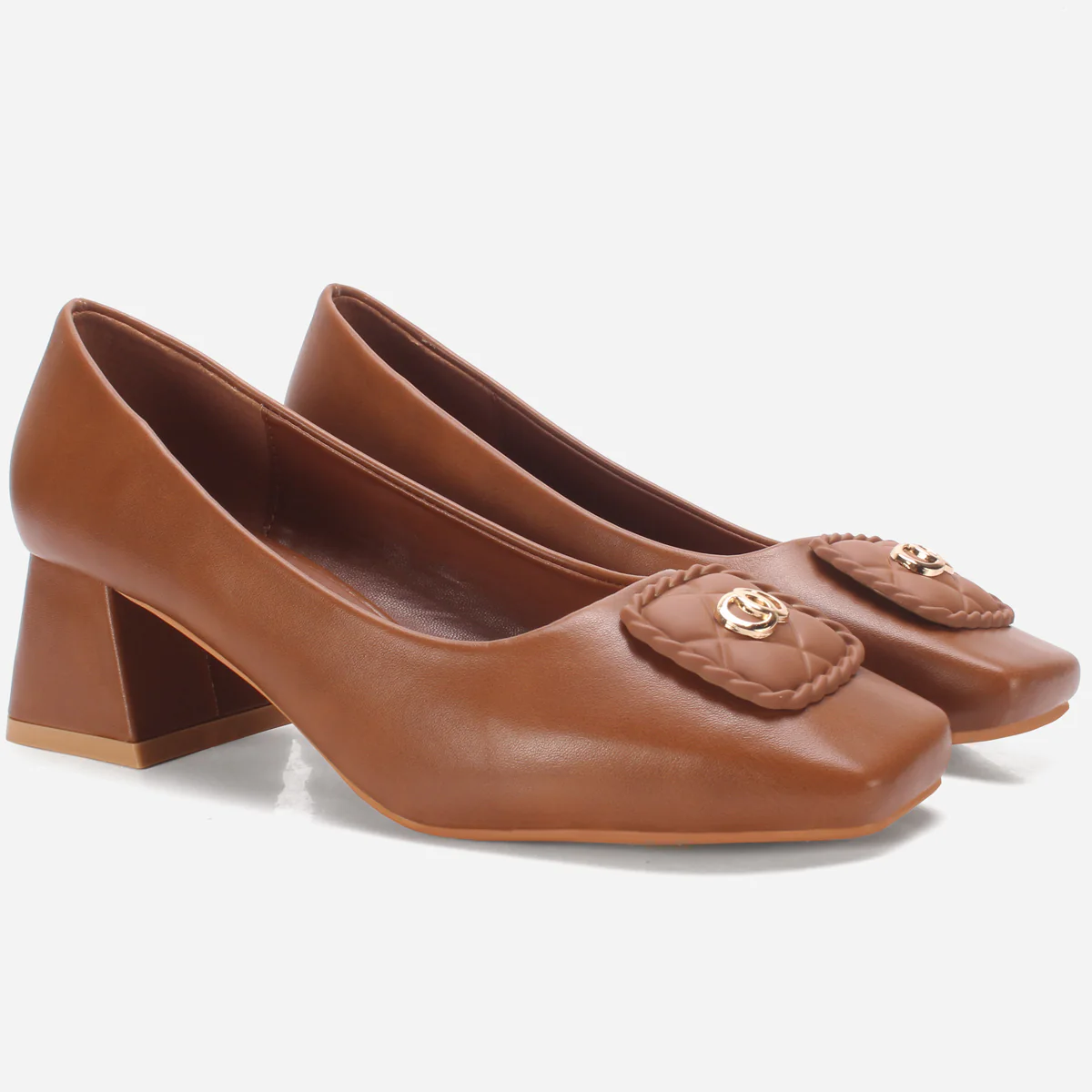 Women's "ARNA" Square Toe Block Heel Courts - Image 2