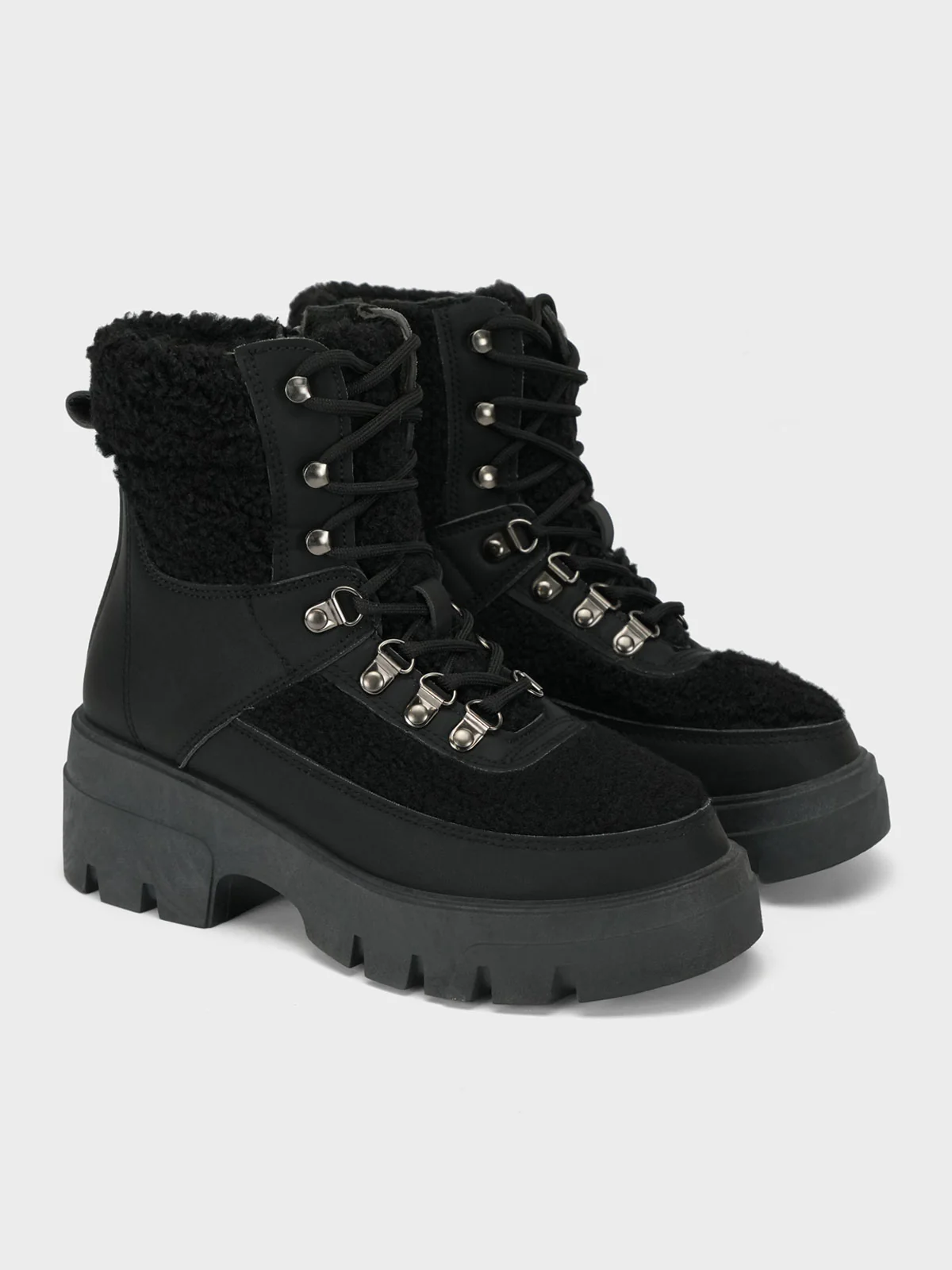 Womens "BAIZEL" Faux Fur Lace Up Boots - Image 2