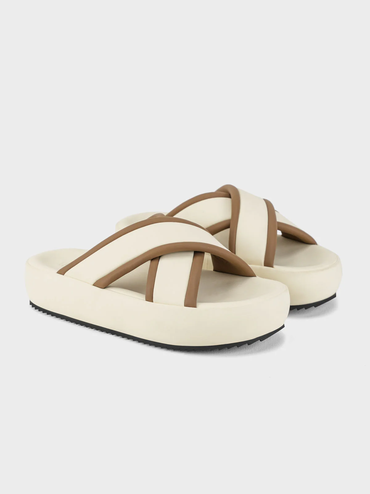 Womens "BOWIE" Cross Over Design Slippers - Image 4