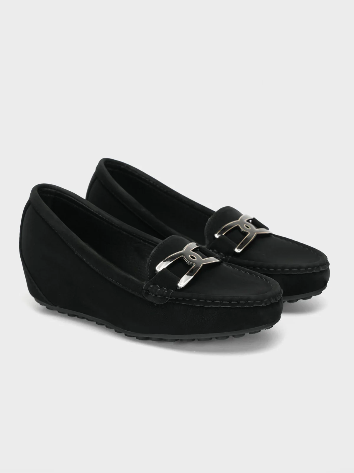 Womens "CZARINA" Comfy Wedge Moccasins - Image 2