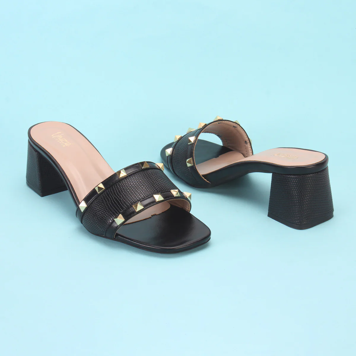 Womens "DEENA" Decorated Block Heeled Sandals - Image 6