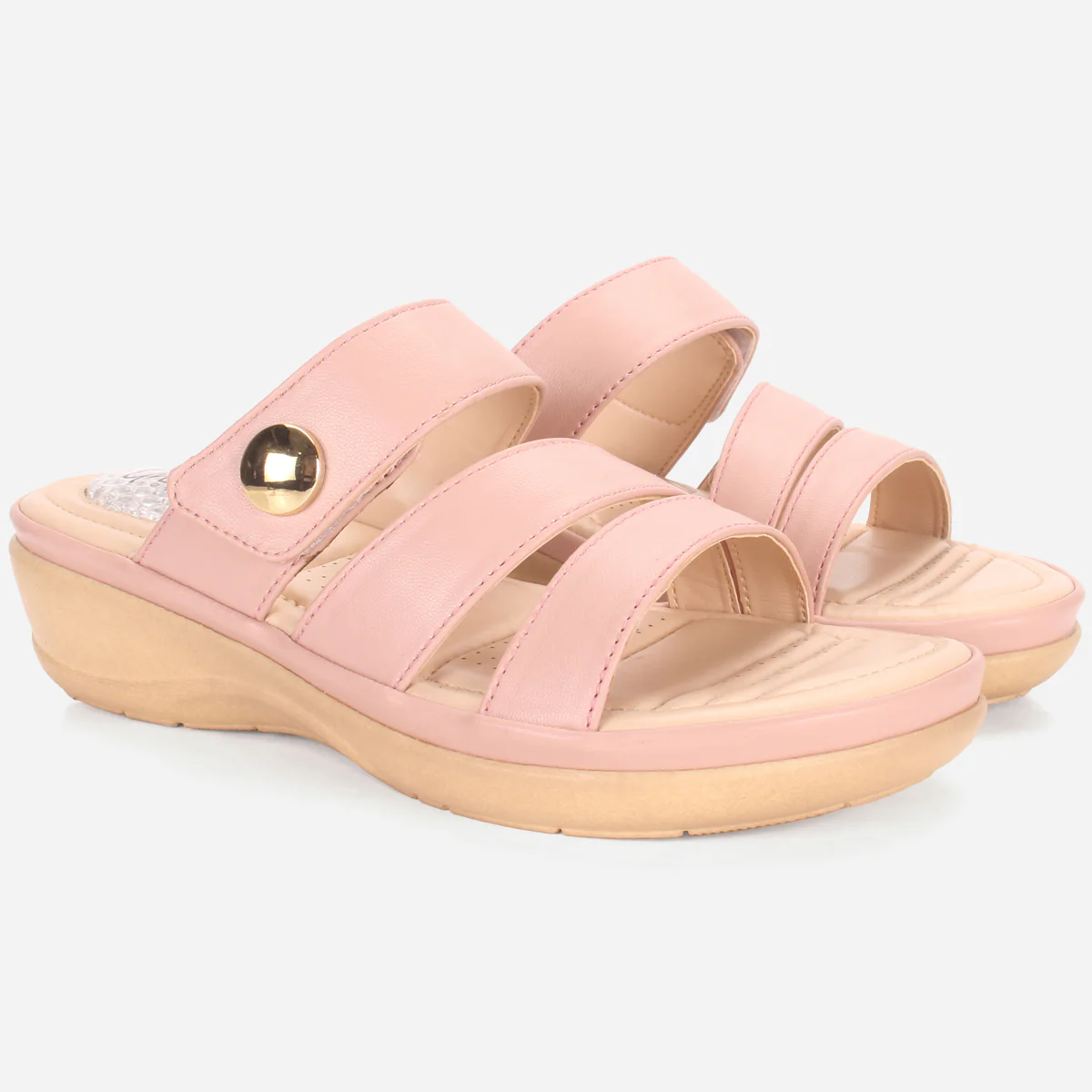 Womens "DIANA" Comfy Everyday Casual Wedge Slippers - Image 2
