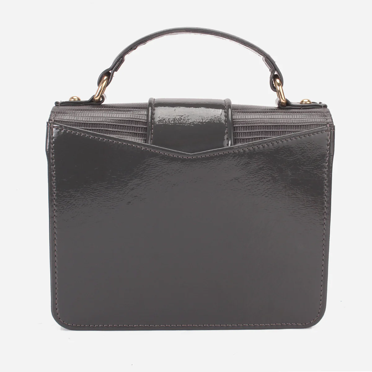 Womens "DOWET" Patent Textured Handbag - Image 2
