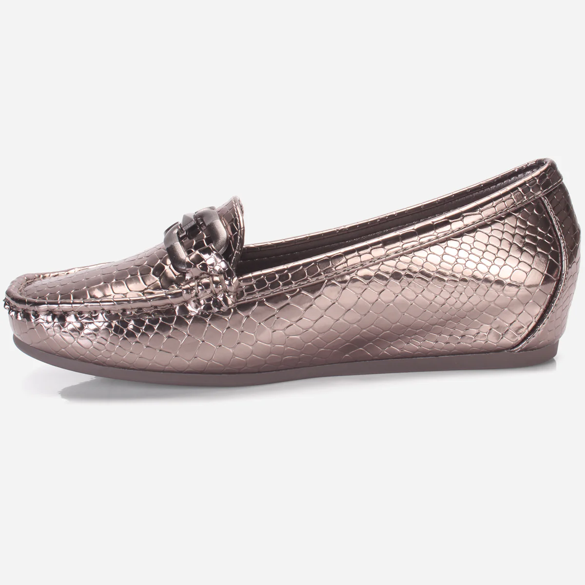 Womens "ELENA" Wedge Comfy Slide In Moccasins - Image 3