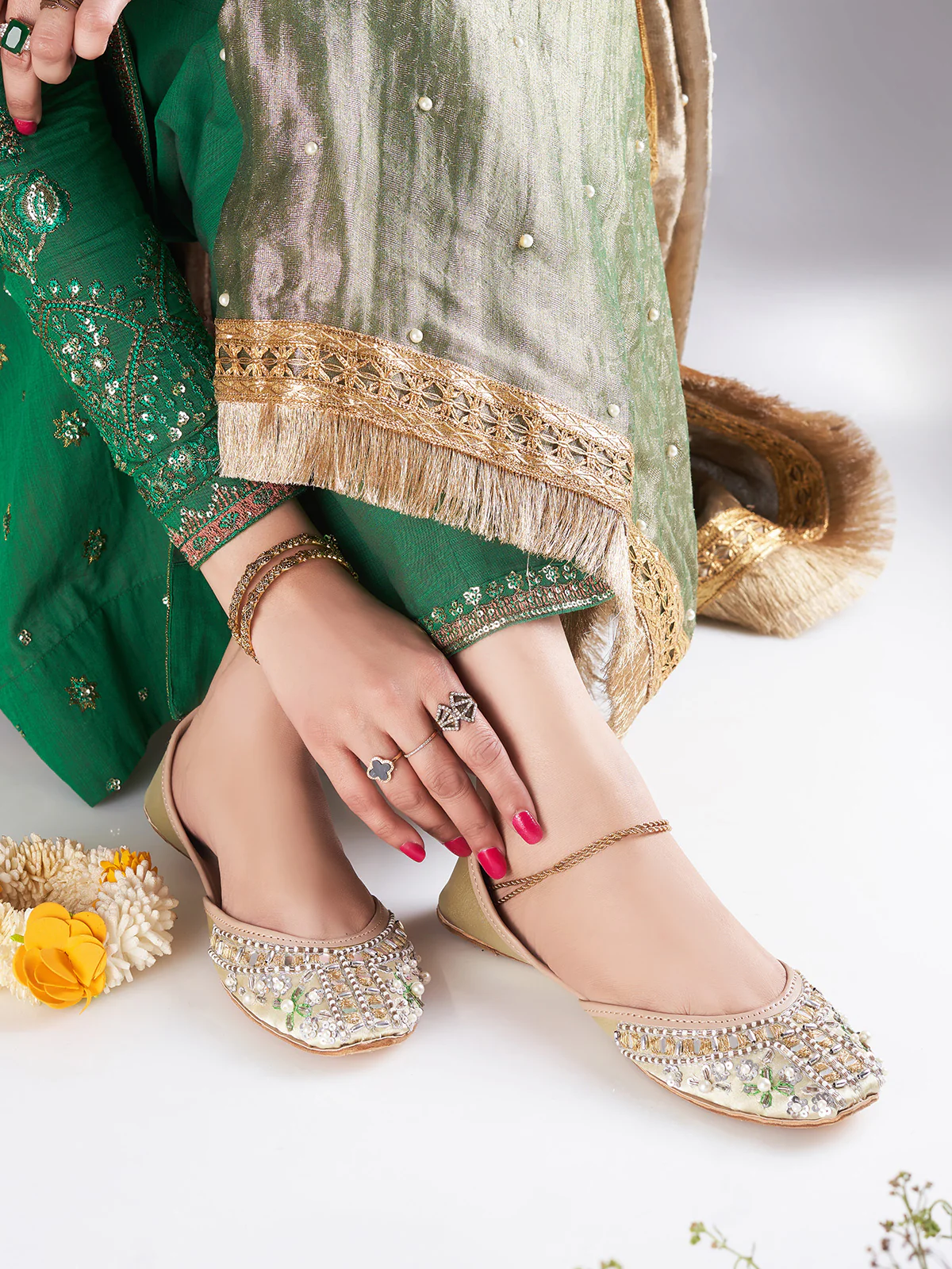 Women's "EMELDA" Embellished Stylish Khussa - Image 2