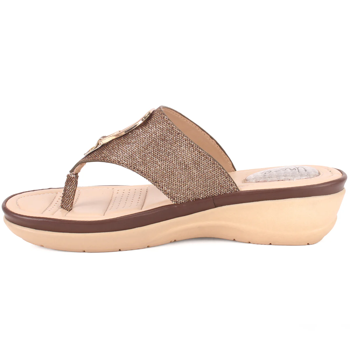Womens "ERINE" Open Toe Comfy Everyday Wedge Slipper - Image 3