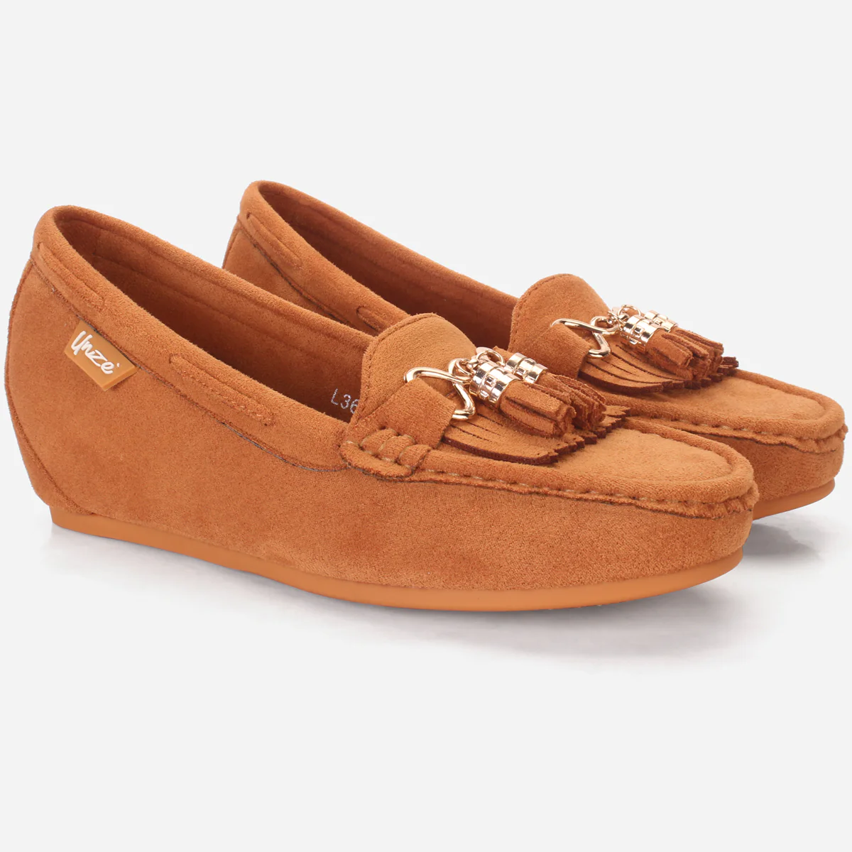 Womens "FIJI" Wedge Comfy Slide In Moccasins - Image 2