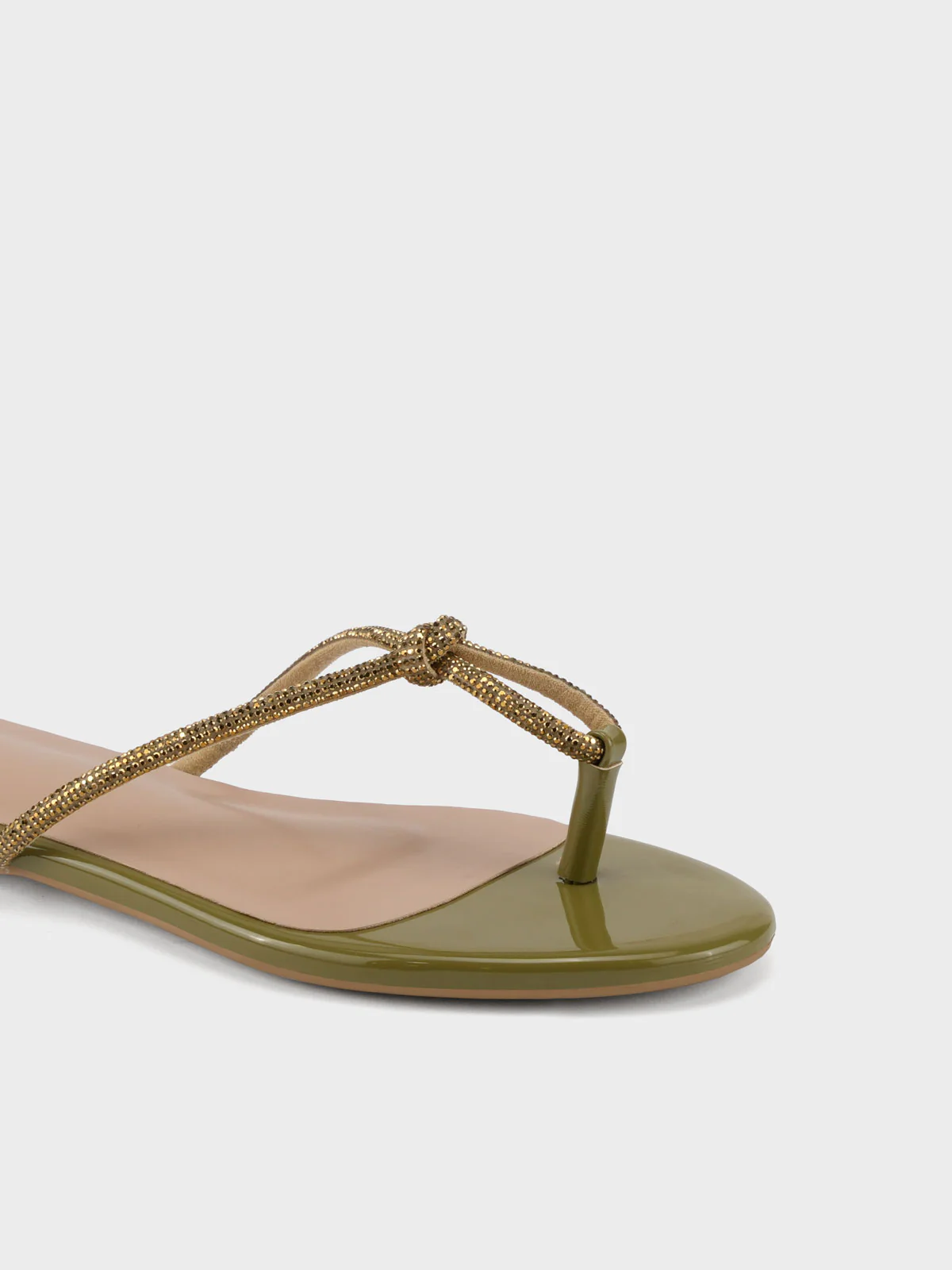 Womens "FUXIA" Embellished Flat Slippers - Image 3
