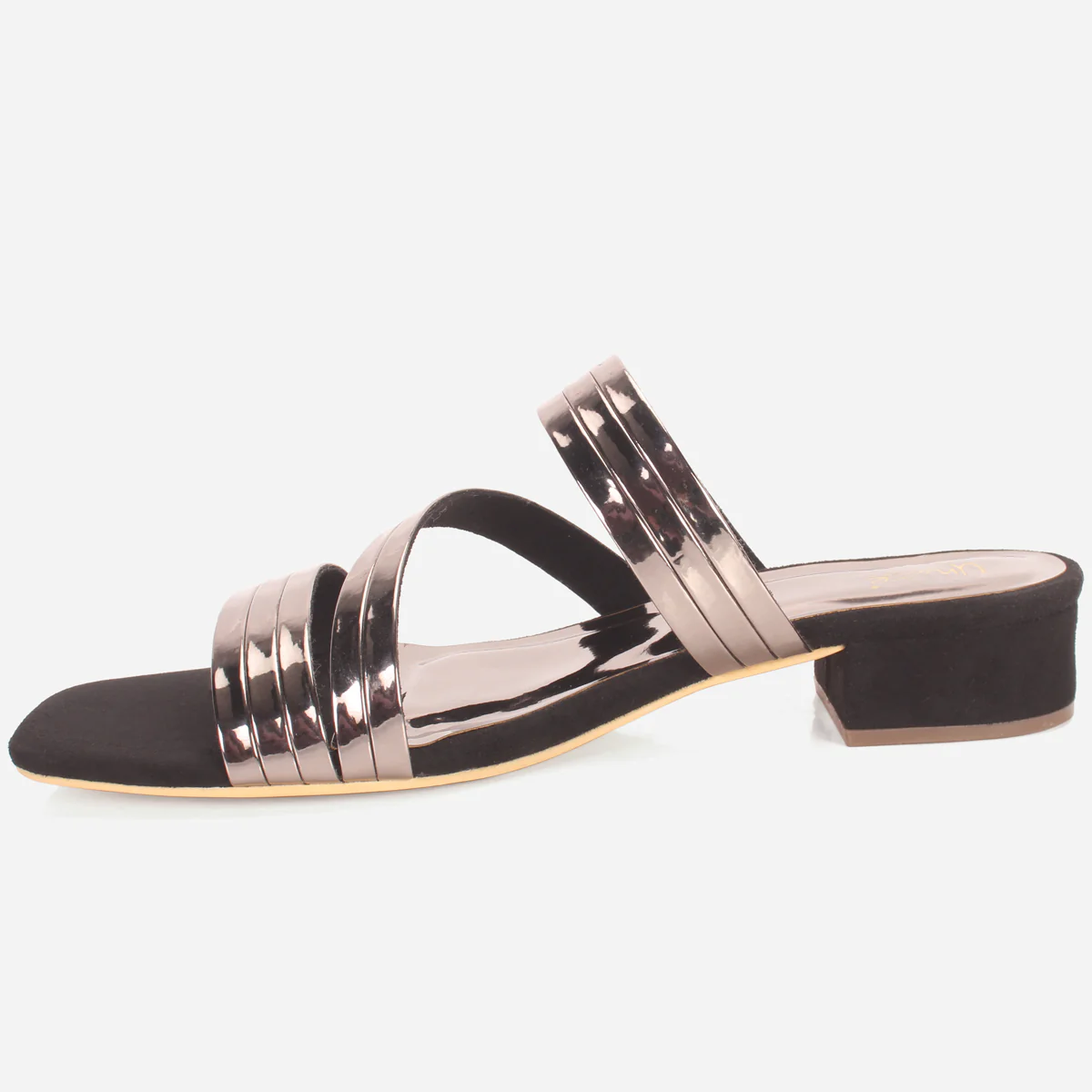 Womens "GIANA" Shimmery Summer Flat Slippers - Image 3