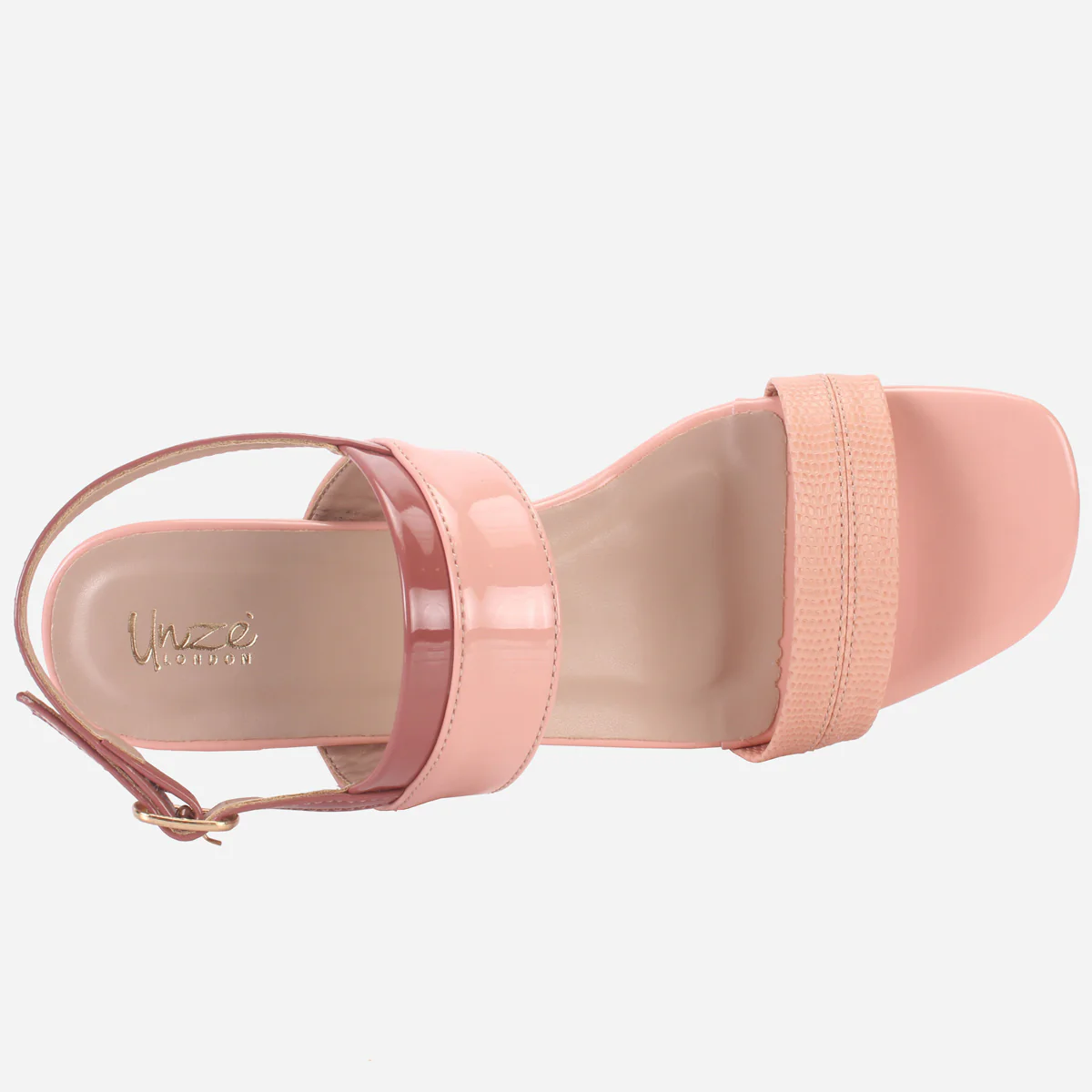Womens "GLAZIA" Patent Block Heel Sandals - Image 4