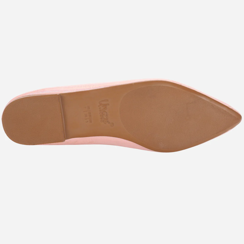 Women's "GLIZ" Pointed Toe Decorated Flat Pumps - Image 5