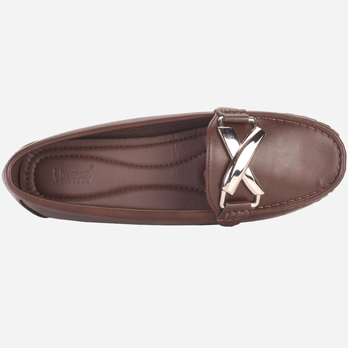 Womens "JAVIER" Flat Comfy Slide In Moccasins - Image 4
