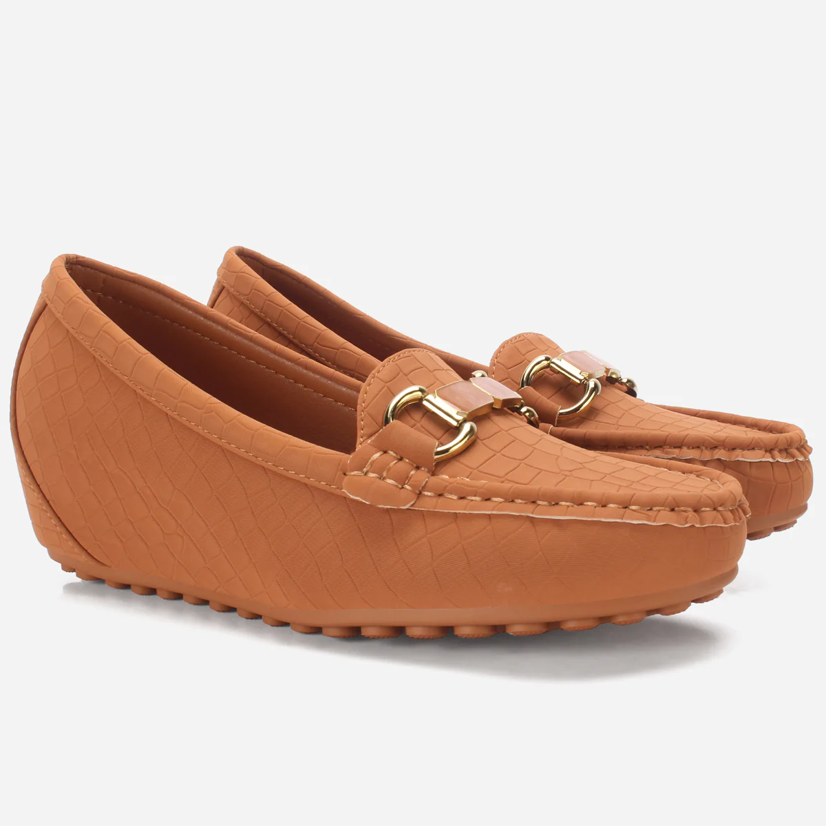 Womens "KANAAN" High Wedge Comfy Moccasin - Image 2