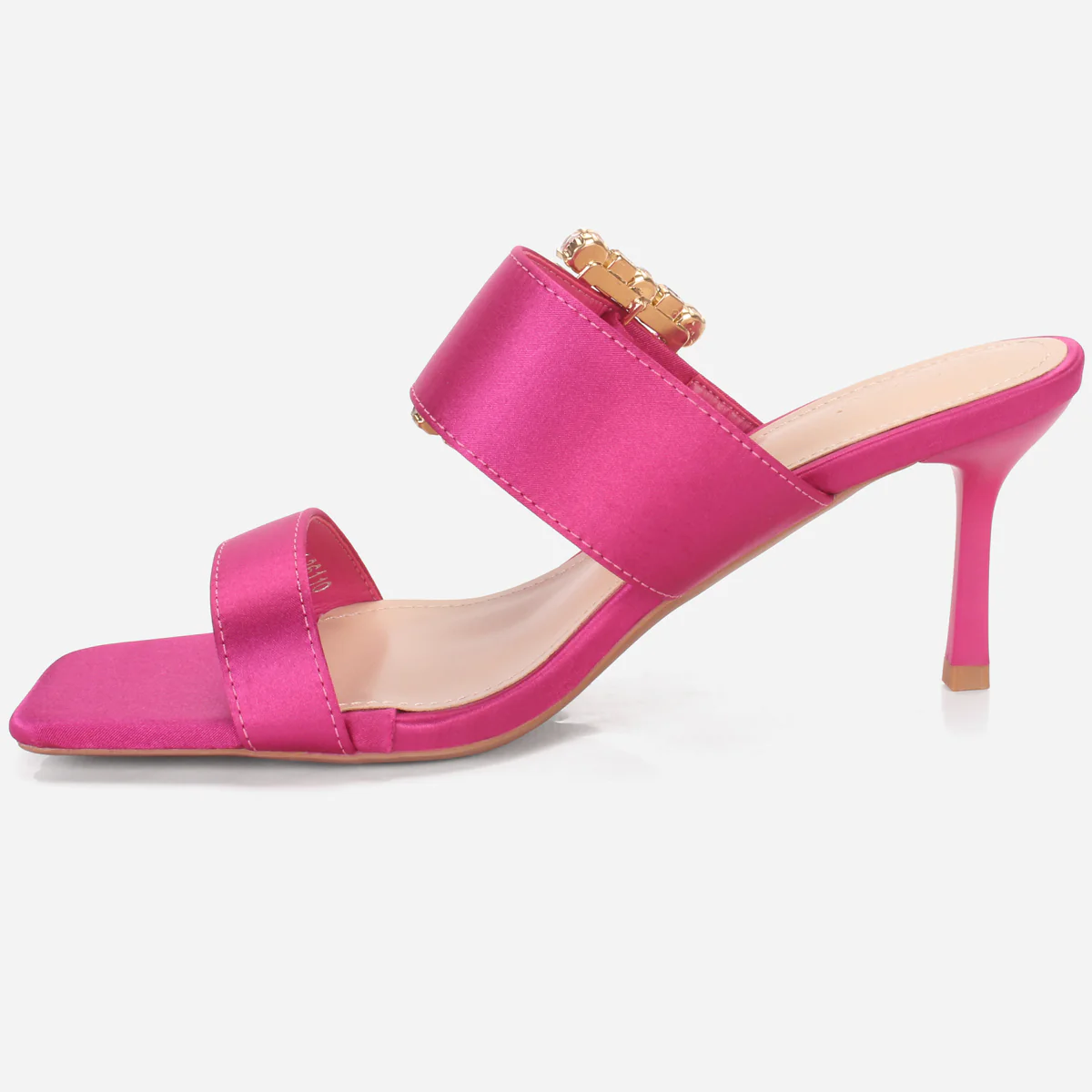 Women's "KARLY" Satin Buckled Sandals - Image 3
