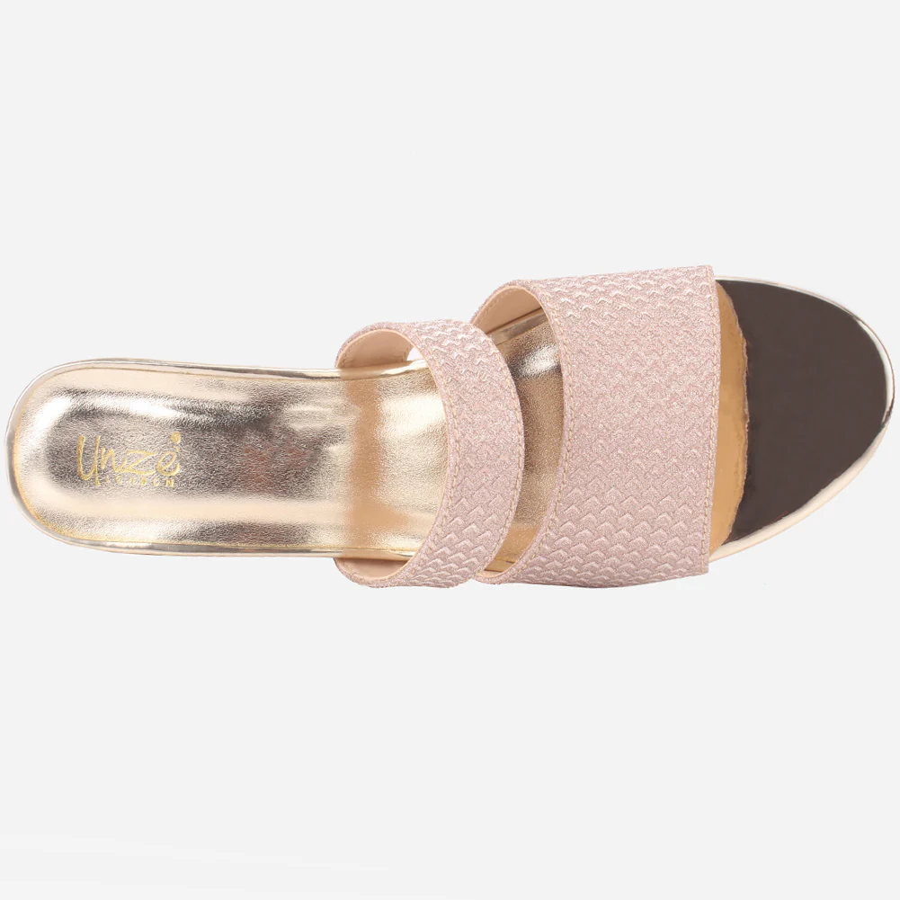 Womens "KENEDY" Shimmery Slip Ons Summer Sandals - Image 4