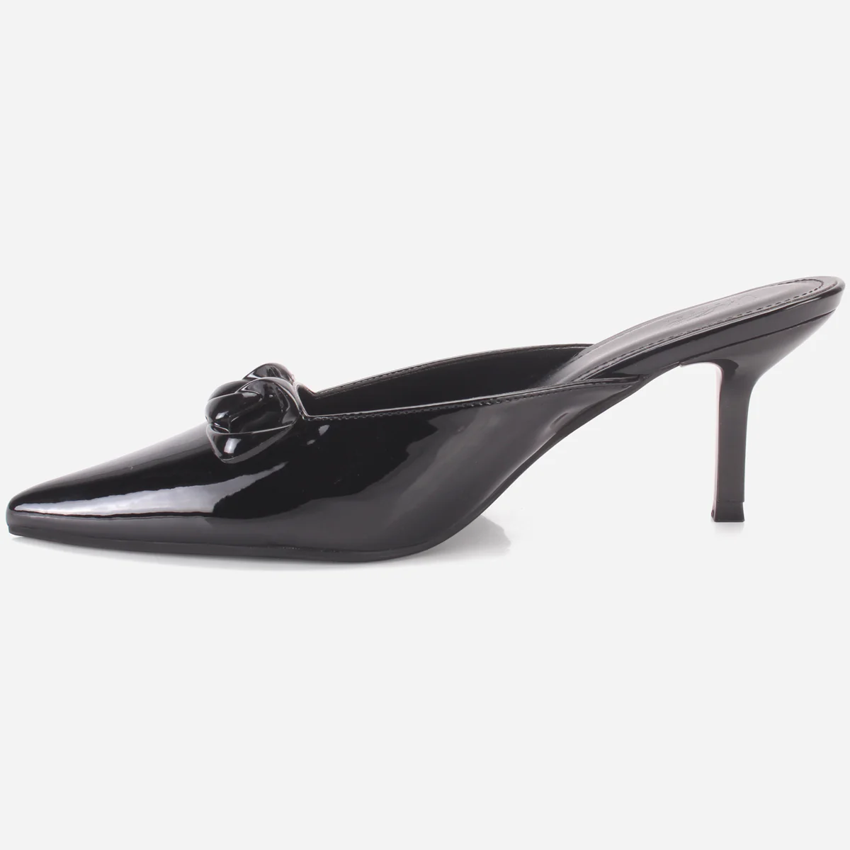 Womens "KIMARA" Pointed Toe Slide In Heeled Sandals - Image 3