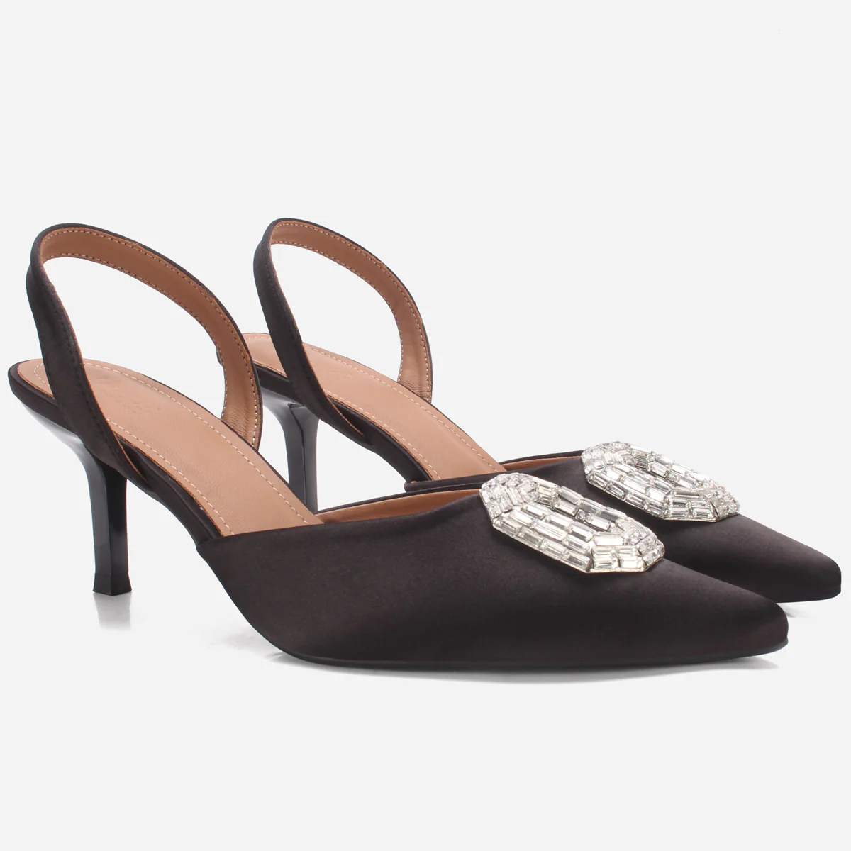 Womens "LAIA" Pointed Toe Decorated Pumps Sandals - Image 2