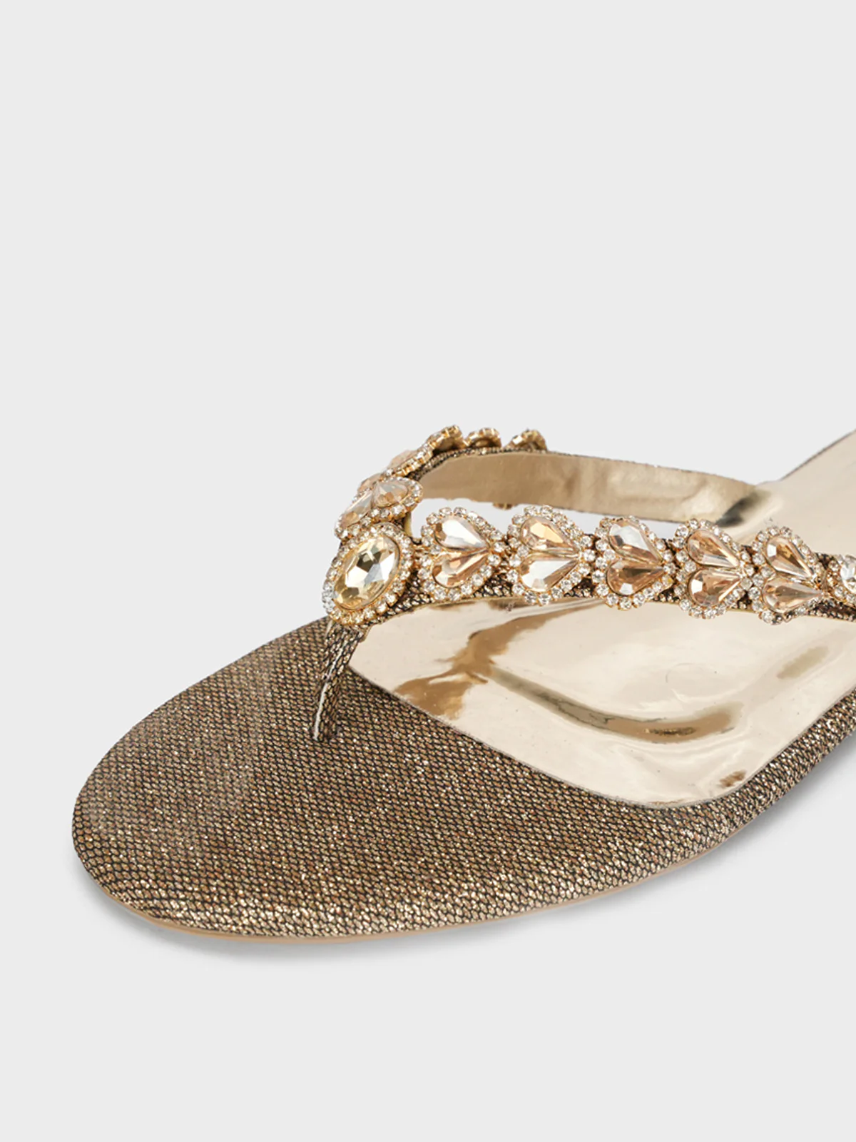 Womens "LILAC" V Strap Decorated Summer Slippers - Image 4